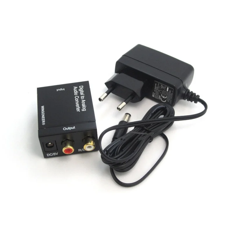 Цифровой Toslink / SPDIF в аналоговый стерео 2 x RCA аудио конвертер цифровой (Toslink &