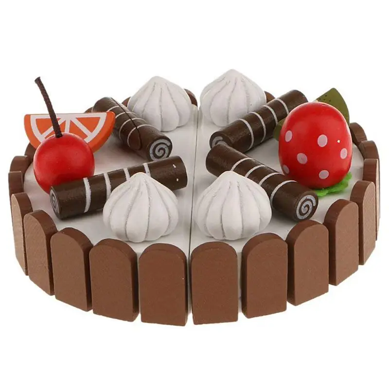 Магнитная режущая игрушка деревянная еда торт ребенок Раннее Образование