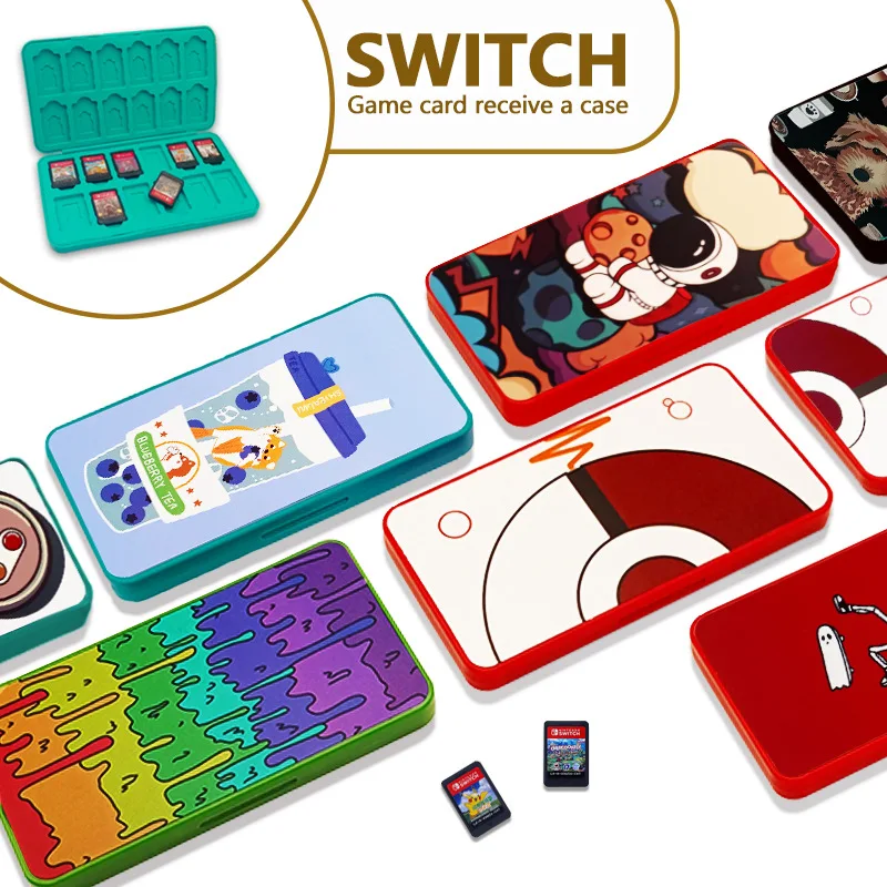 for Nintendo Switch OLED LITE Accessories Cute Game Card Case Nintendoswitch SD Cards Pink Shell Swtch Storage Box Accessories