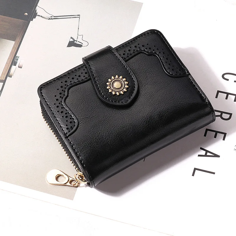 2020 New Lady 100% Guaratee Cowhide Leather Short Style Wallet Vintage Design Genuine Cow Money Bag | Багаж и сумки