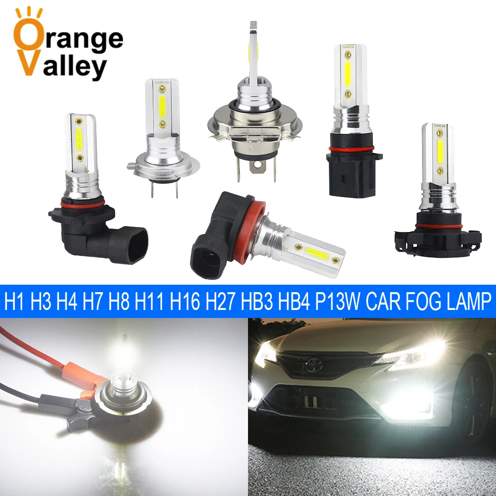 

50 шт. H7 светодиодный Автомобильные фары H4 880 H11 HB3 9005 HB4 9006 H6 P13W 12V Авто Противотуманные фары лампы