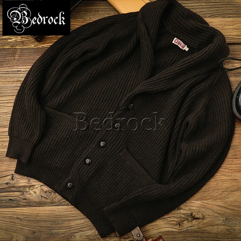 MBBCAR British cardigan sweater jacket for men high quality washed wool sweater heavy thick knitted wool coat 677