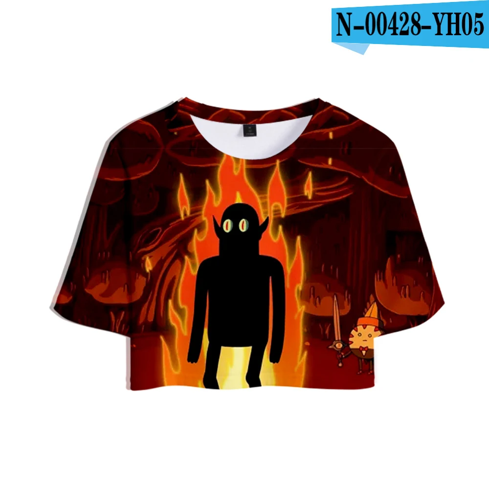 picture color Adventure Time Print Midriff-baring футболка сексуальная женская модная популярная Повседневная футболка Harajuku короткий рукав горячая распродажа - Цвет: picture color