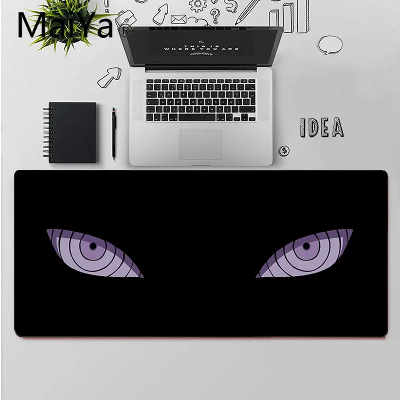 maiya top quality anime sharingan rinnegan eyes laptop computer mousepad free shipping large mouse pad keyboards mat free global shipping