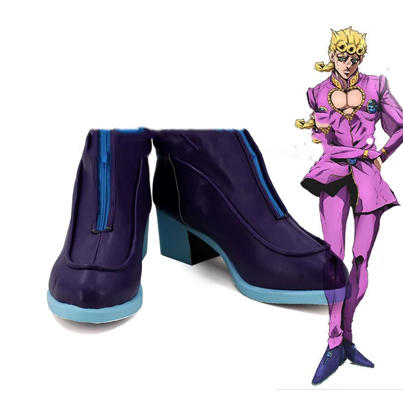 

Cos туфли приключения Джоджо Косплэй роль Giorno Giovanna красновато-коричневый кожаный анимация обувь