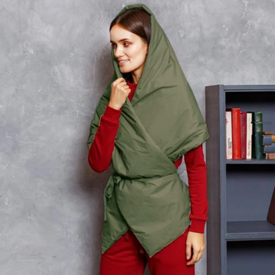 Шарф-пончо женский зимний водонепроницаемый Сверхлегкий теплый мягкий