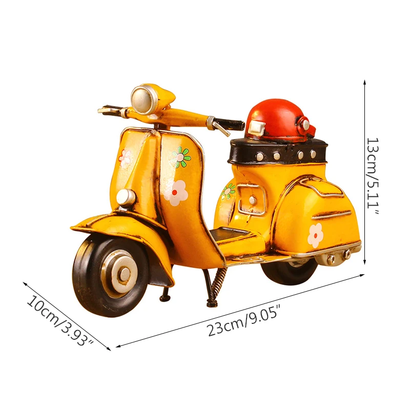 

Nostalgic Iron Vintage Mini Scooter Model Pedal Motorcycle Crafts Desk Home Decoration Accessories Morden Kid Toys Birthday Gift