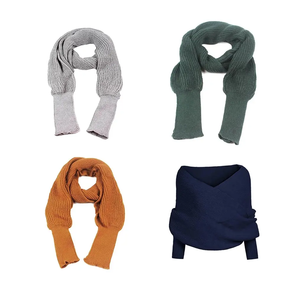

Keeping Warm Knit Wool Long Sleeve Wrap Solid Color Shawl Wrap Printe Solid Color Shawls Scarves Women Plain Women Scarf Winter