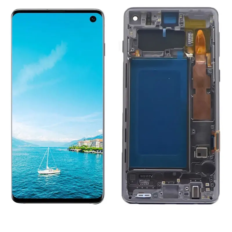 Pantalla lcd AMOLED original de 6,8 pulgadas para Samsung Galaxy S10, G973, SM-G9730, G973F/DS con Marco, montaje de pantalla t&aacute;ctil con Dot-5