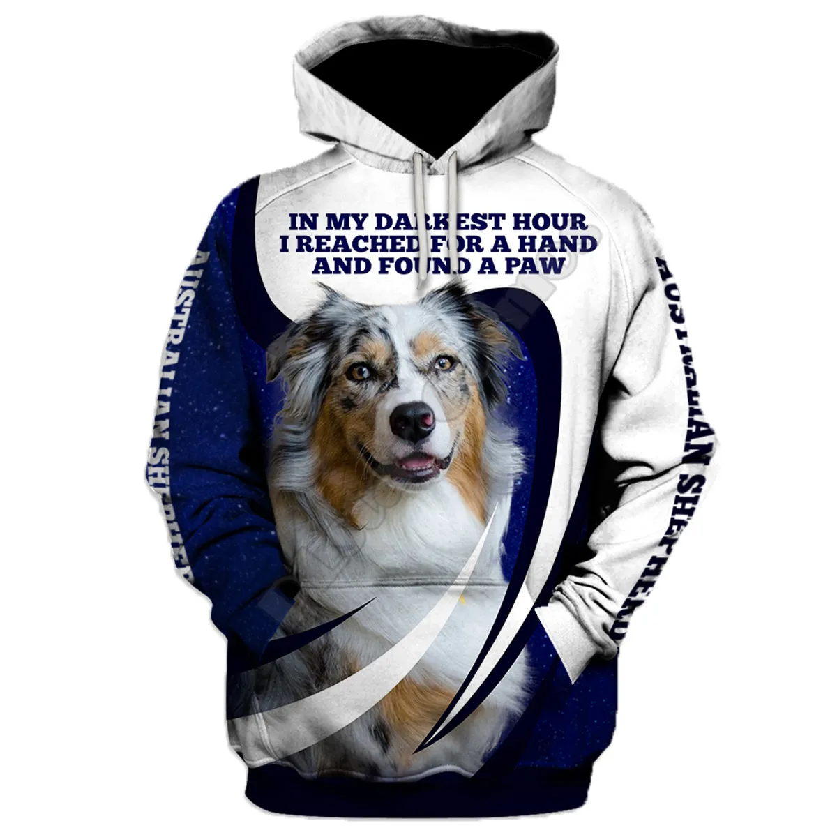 Толстовки с 3D принтом австралийской овчарки Забавный пуловер для мужчин и женщин