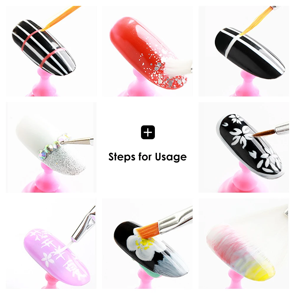 Ladymisty3 шт. ручка для печати на ногтях акриловая кисть нейл-арта УФ-гель Кисть