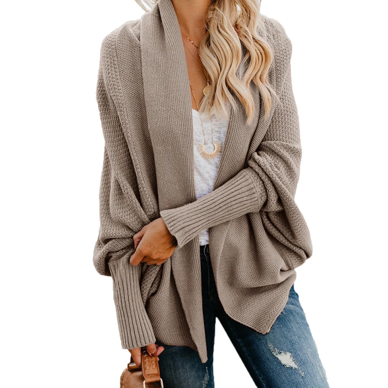 

Winter Fashion 2021 Long Sleeve Knitwear with Pocket Female Casual Knitted Sweater Overcoats Cardigans Coats for Female