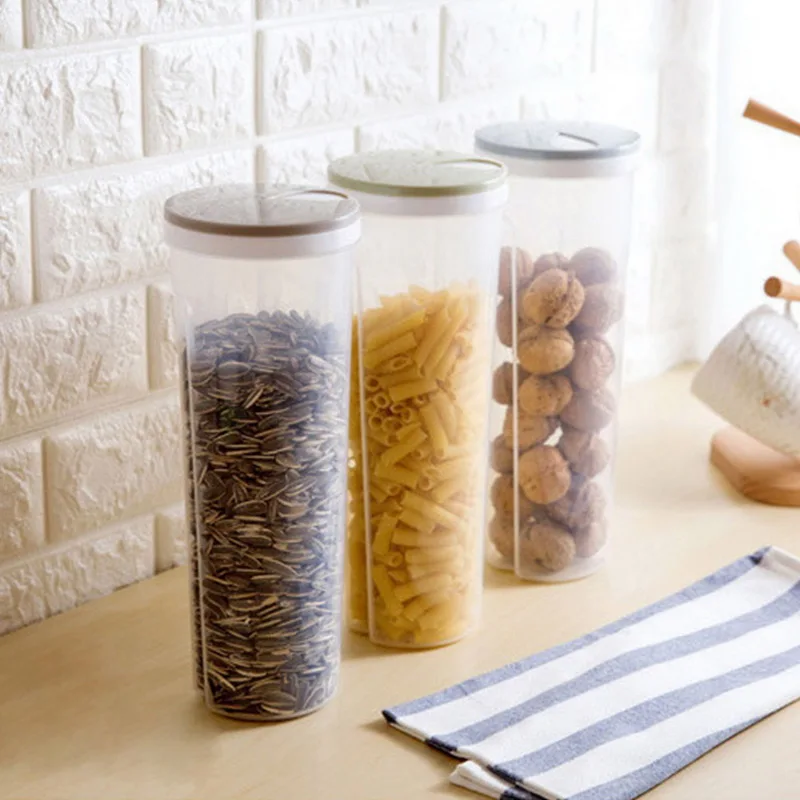 Kitchen Food Storage Box Noodle Plastic Transparent Container Set Whole Grains Jar with Lid Fresh-keeping | Дом и сад