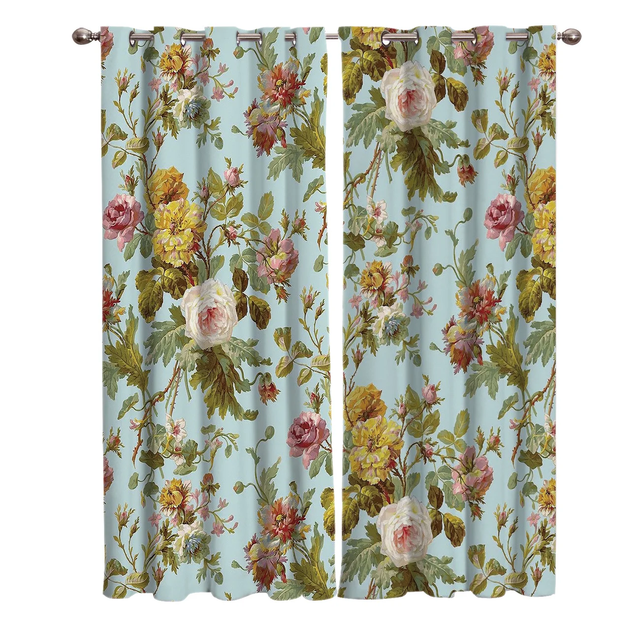 Абстрактные цветы оконные шторы Живописные Занавески для гостиной декоративные