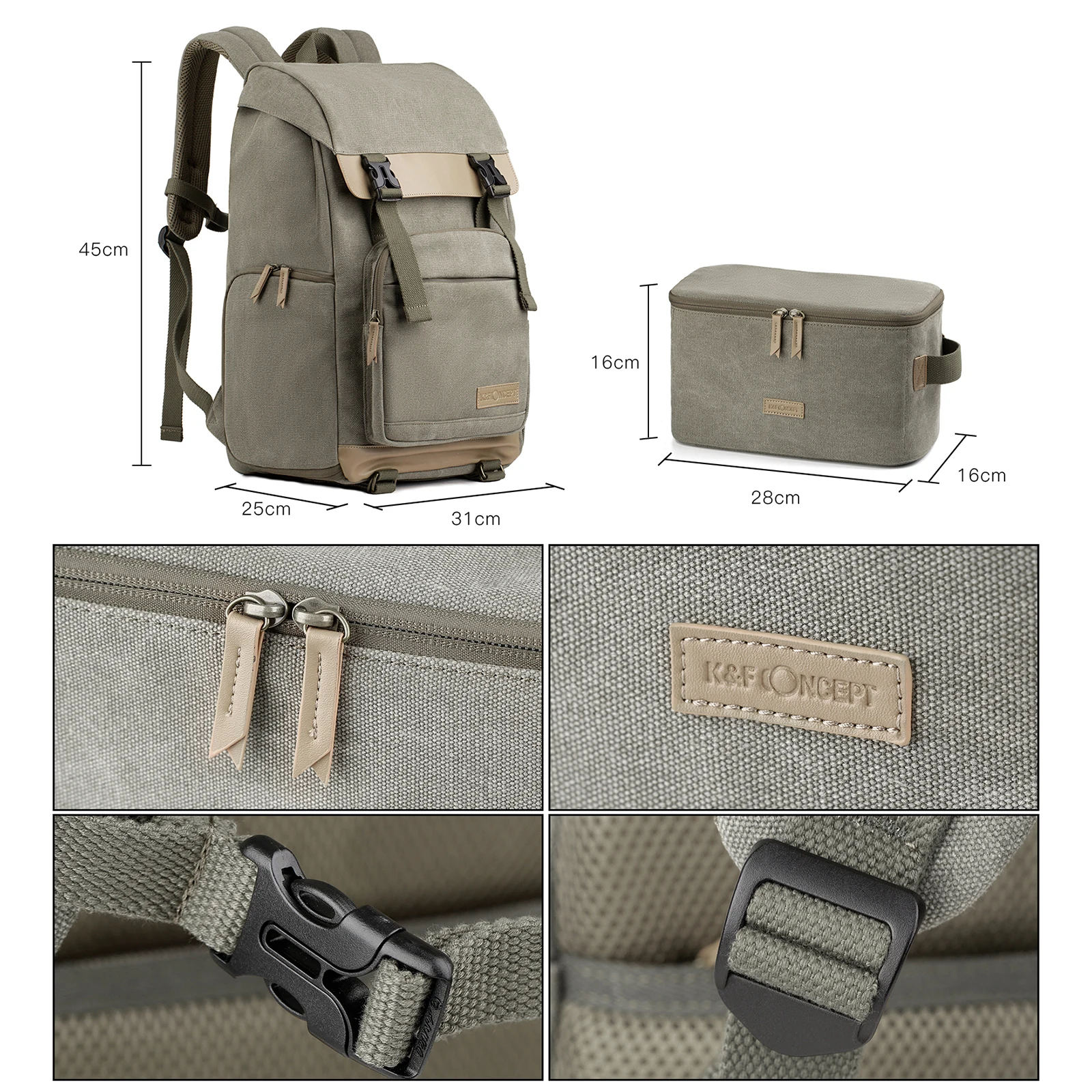 kf concept kf13 122 large camera backpack waterproof travel bag with small handbag rain cover for dslr lens battery tripod free global shipping