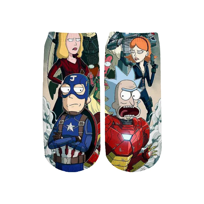 13 Новейшие Rick and Morty 3D печатных мультфильм милые короткие носки для мужчин женщин harajuku корейские носки RS-006 - Цвет: 13