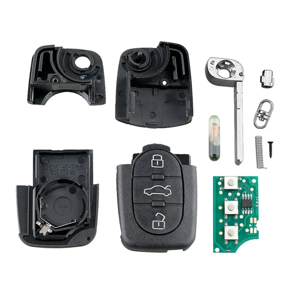 Дистанционный ключ QWMEND с 3 кнопками 433 МГц для AUDI 4D0837231A 4D0 837 231 A ID48 чип старых