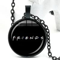 2020 newest friend pendant necklace 25th anniversary series cartoon fun pattern glass dome pendant necklace for good friends