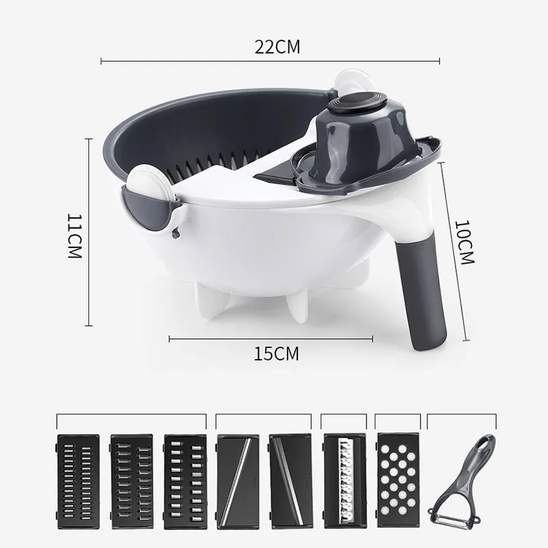 TG-Motors Multi Manual Slicer Rotate Vegetable Cutter With Drain Basket Multi-function Kitchen Veggie Shredder Grater | Дом и сад