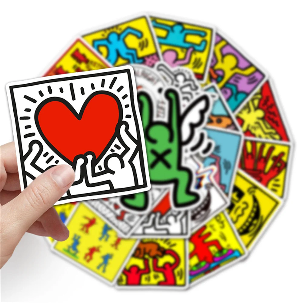 10/30/50PCS Personalized Fashion Street Painting Keith Harlem Graffiti Waterproof Sticker Suitcase NotebookRefrigeratorWholesale - купить по