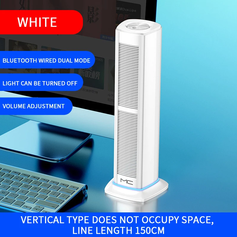 

Bluetooth-compatible 5.0 Wireless Game Speaker soundbar USB 3D Stereo Subwoofer AUX FM Home Clock Indoor Sound Bar Loudspeaker