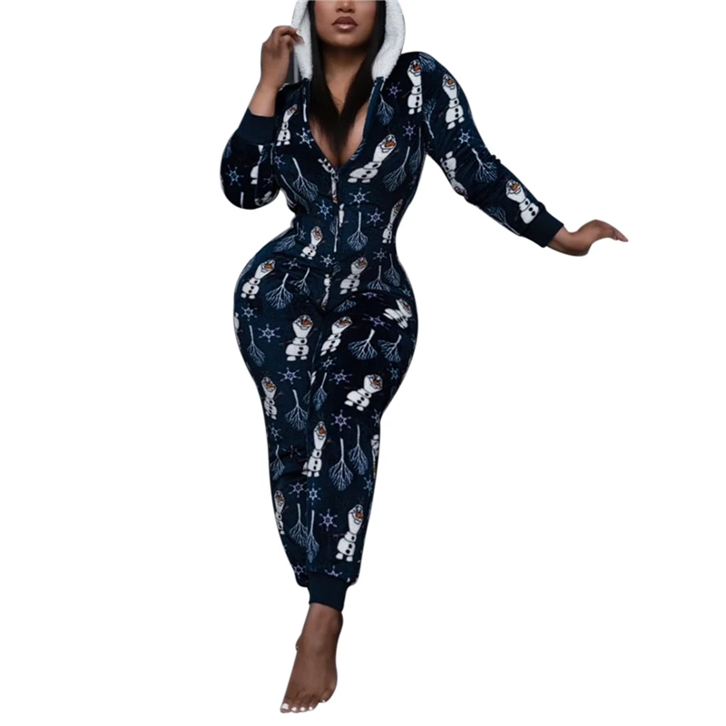 

2020 Sexy Ladies V-neck Christmas Jumpsuit Jumpsuit Jumpsuit Bodysuit Set Club Pants Trousers Party Pajamas