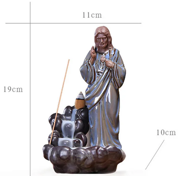 Saint Jesus Высокое качество, домашний декор, керамический держатель для благовоний, Святая Мать, Мария, Иисус, статуя, горелка для благовоний, для христианских 10x11x19 см - Цвет: Saint Jesus