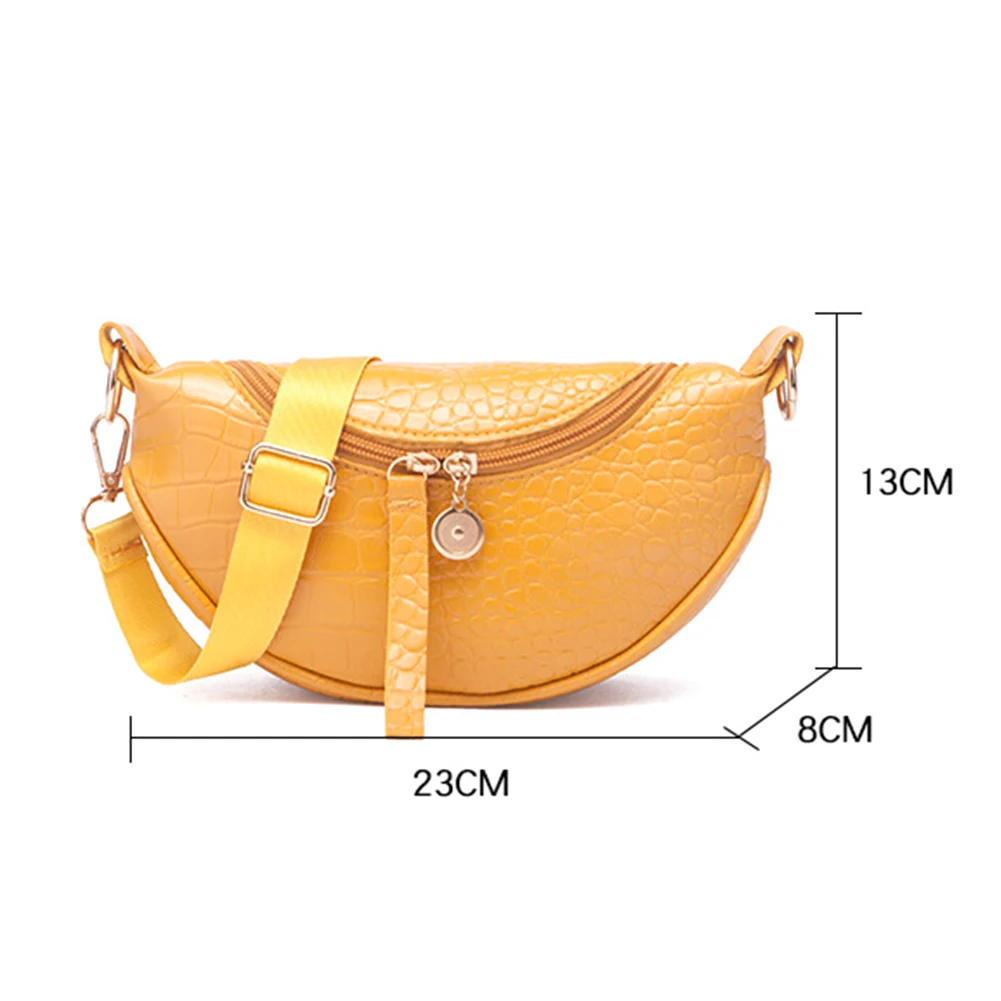 

Fashion Women Zips Faux Leather Semicircle Saddle Pouch Single Shoulder Slant Dumpling Bag Large Capacity Messenger Bag