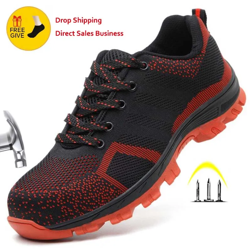 Men's And Women Breathable Steel Toe Cap Safety Shoes Men Outdoor Anti-slip Steel Puncture Proof Construction Boots Work Shoes