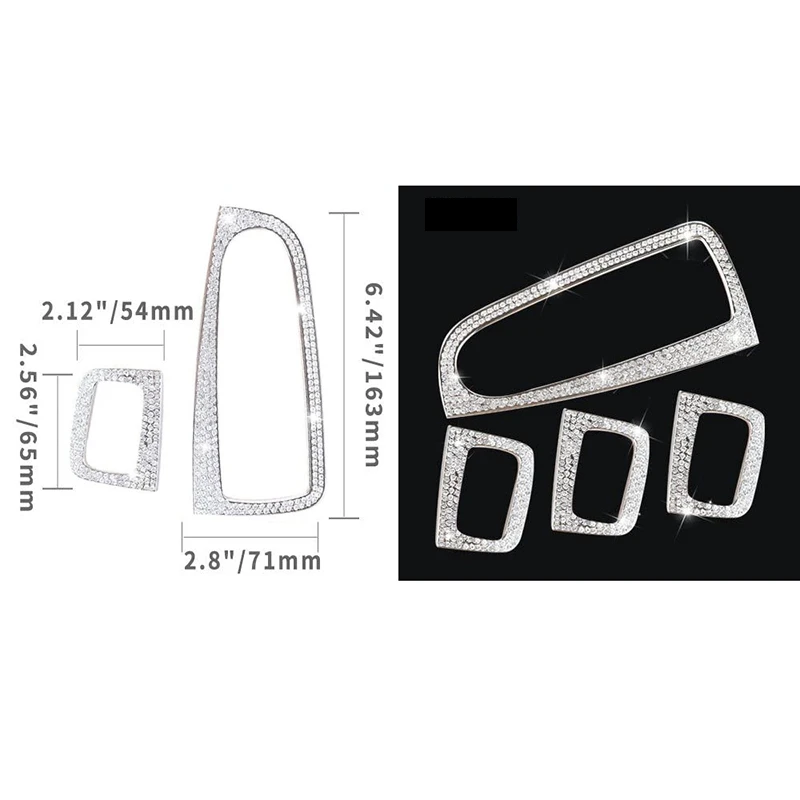 4 шт. автомобильные блестящие Серебристые чехлы на кнопки управления окном