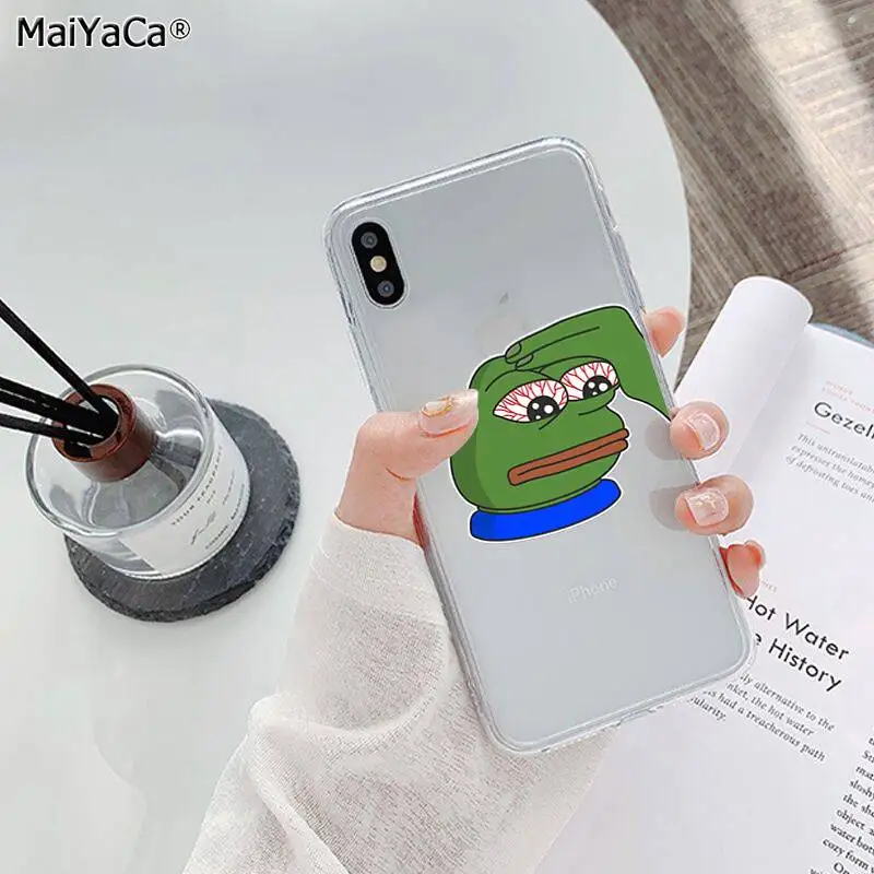 MaiYaCa Sad Frog pepe meme ТПУ мягкий чехол для телефона Fundas чехол для iPhone 11 pro XS MAX 8 7 6 6S Plus X 5 5S SE XR