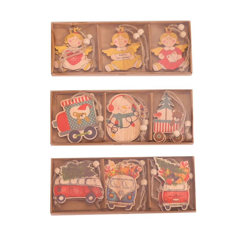 Деревянный кулон с изображением ангела/Рождественская елка в форме