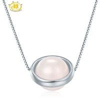 hutang dancing pendant natural gemstone rose quartz 925 sterling silver necklace fine fashion stone jewelry for womens gift new