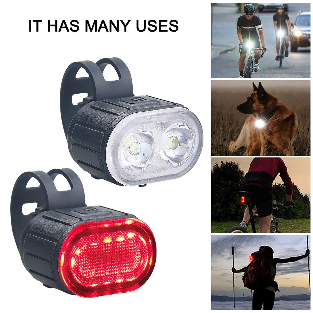 

Red/White Bike Light USB Rechargeable Mountain Bike Taillight Waterproof Cycling Safety Warning Rear Lamp