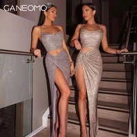 vacation outfits festival two piece set women sexy tanks crop tops and slit long skirt suits party club evening maxi dress sets