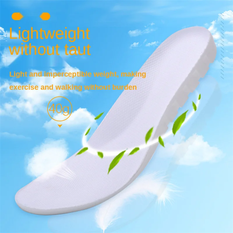 Sports High Elastic Kinetic Energy Ultra-Light Insoles Sweat ShockAbsorbent Deodorant Breathable EVA Soft Shoes Pad Brioche