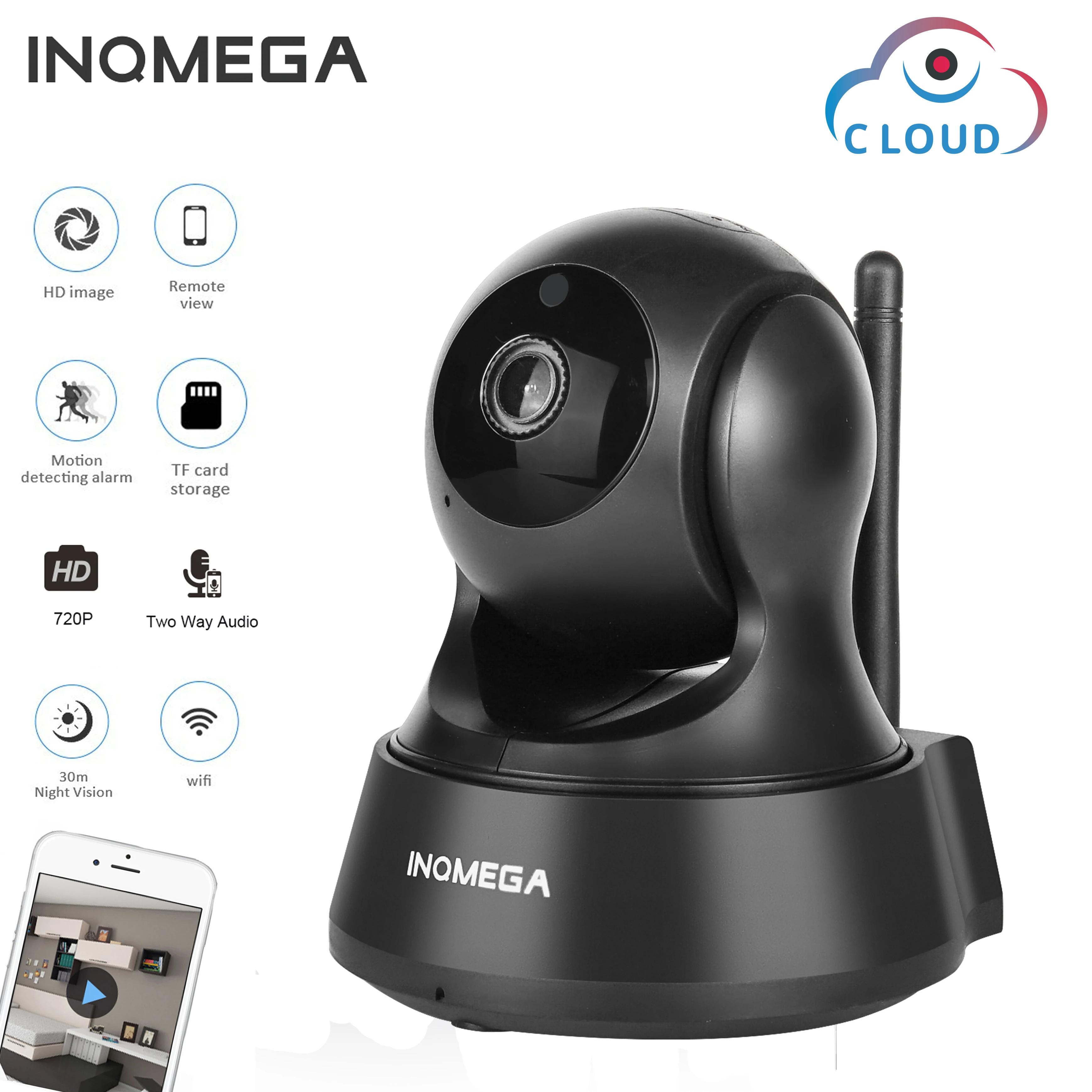 INQMEGA 720P облачная ip камера для хранения беспроводная Wifi домашней безопасности CCTV