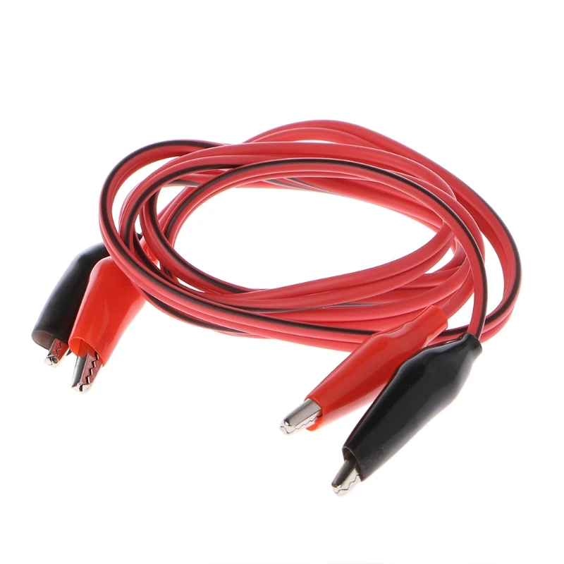 Dual Red &amp Black Test Leads with Crocodile Clips Alligator Jumper Cable Wire 105cm |