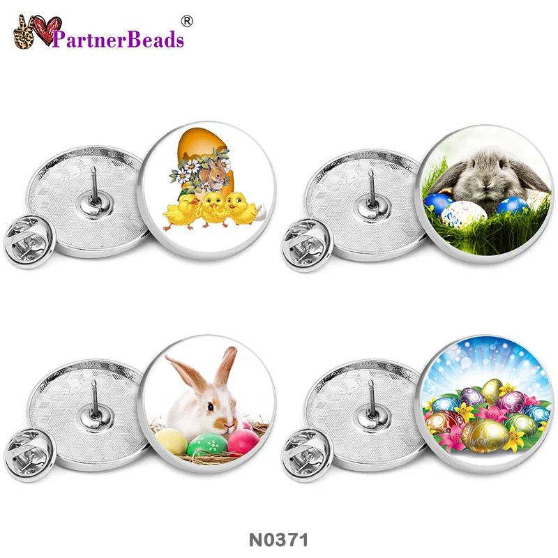 

Happy easter Painted Metal Brooch Beautiful Buttons 15mm/18mm/21mm/23mm/25mm/28mm PartnerBeads N0371