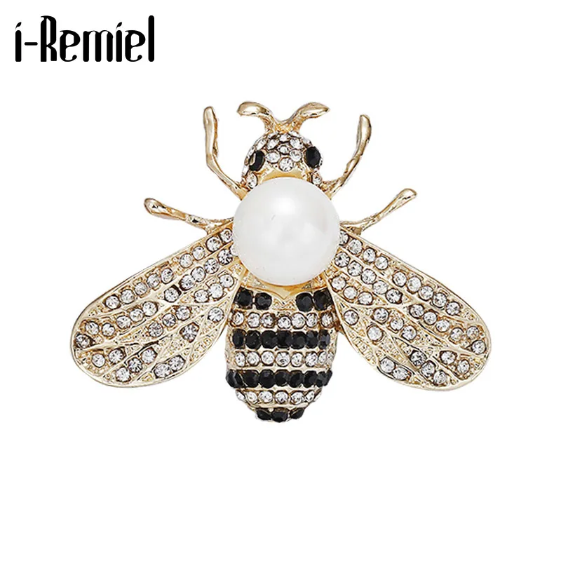 Модная новинка жемчужная пчела Металлический Нагрудный Знак Брошь ювелирные