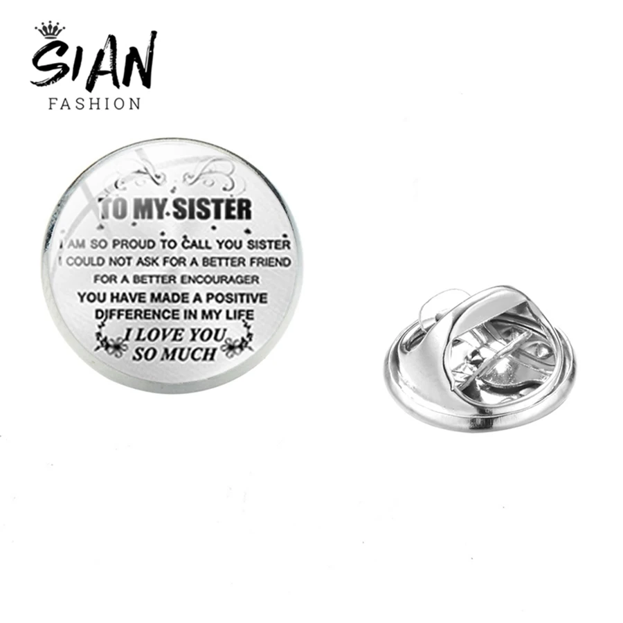 Женская Модная креативная брошь с надписью Sister Is Best Friend стеклянный купол