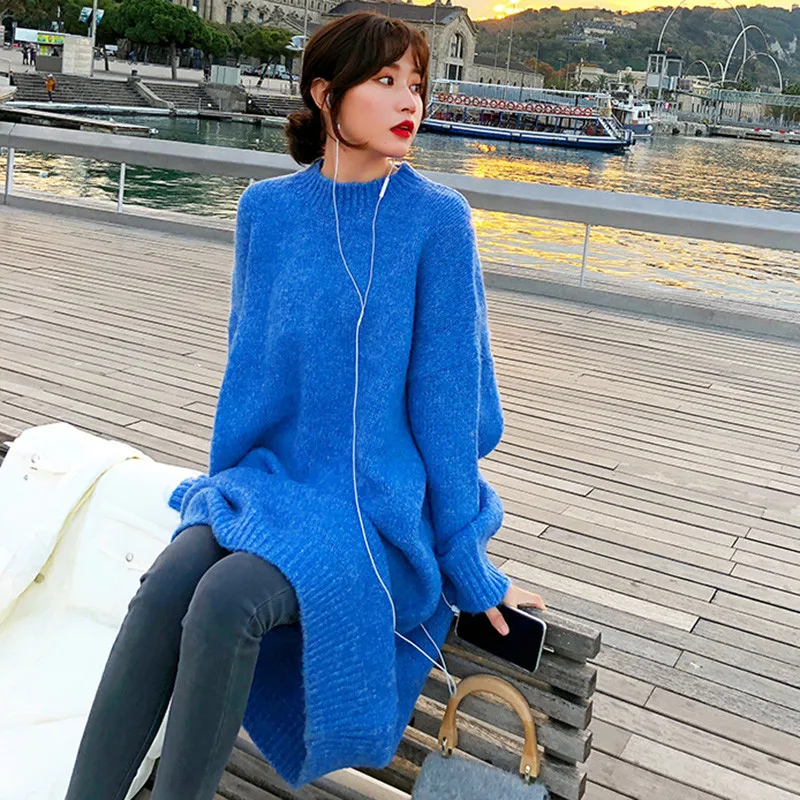 HG длинный пуловер свитер для женщин Большие размеры рукав &quotлетучая мышь&quot