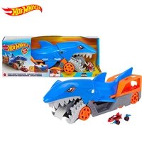 original hot wheels car shark chomp transporter playset storage 164 car city builder kids boys toys for children birthday gift