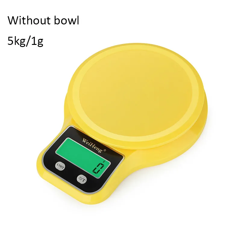 5kg-1g yellow Nobowl Принимает массу весом до 5 кг/1 г кг/3 кг/0,1g Кухня цифровой шкалой Еда электронные весы зеленый Подсветка Многофункциональные кухонные весы для выпечка Чай - Цвет: 5kg-1g yellow Nobowl