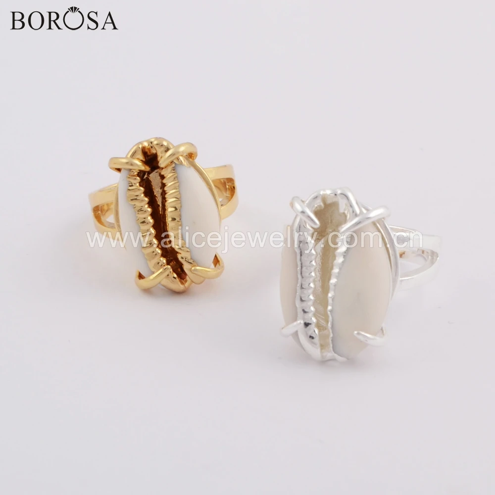 Женское богемное кольцо BOROSA из ракушек в стиле Cowrie модное ювелирное изделие