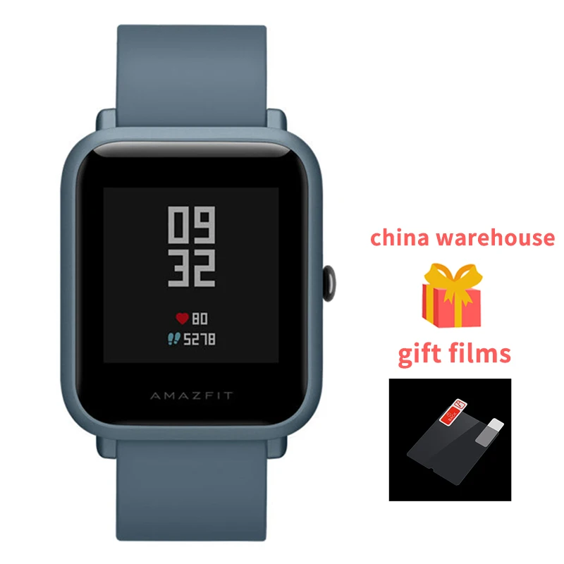 Синий ES Amazfit Bip Lite Смарт-часы Для мужчин Для женщин gps Bluetooth Смарт-часы 45 дней Срок службы батареи 3ATM в соответствии со стандартом водонепроницаемости - Цвет: Синий