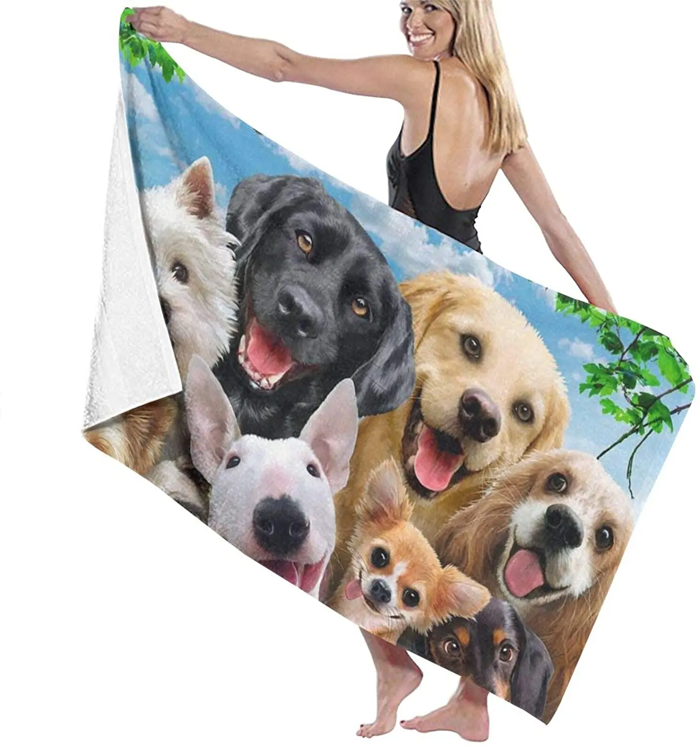 

Weiss Dog Beach Summer Tropical Microfiber Beach Towel Dry Absorbent Lightweight Towel Blanket Gym Bath 52X32