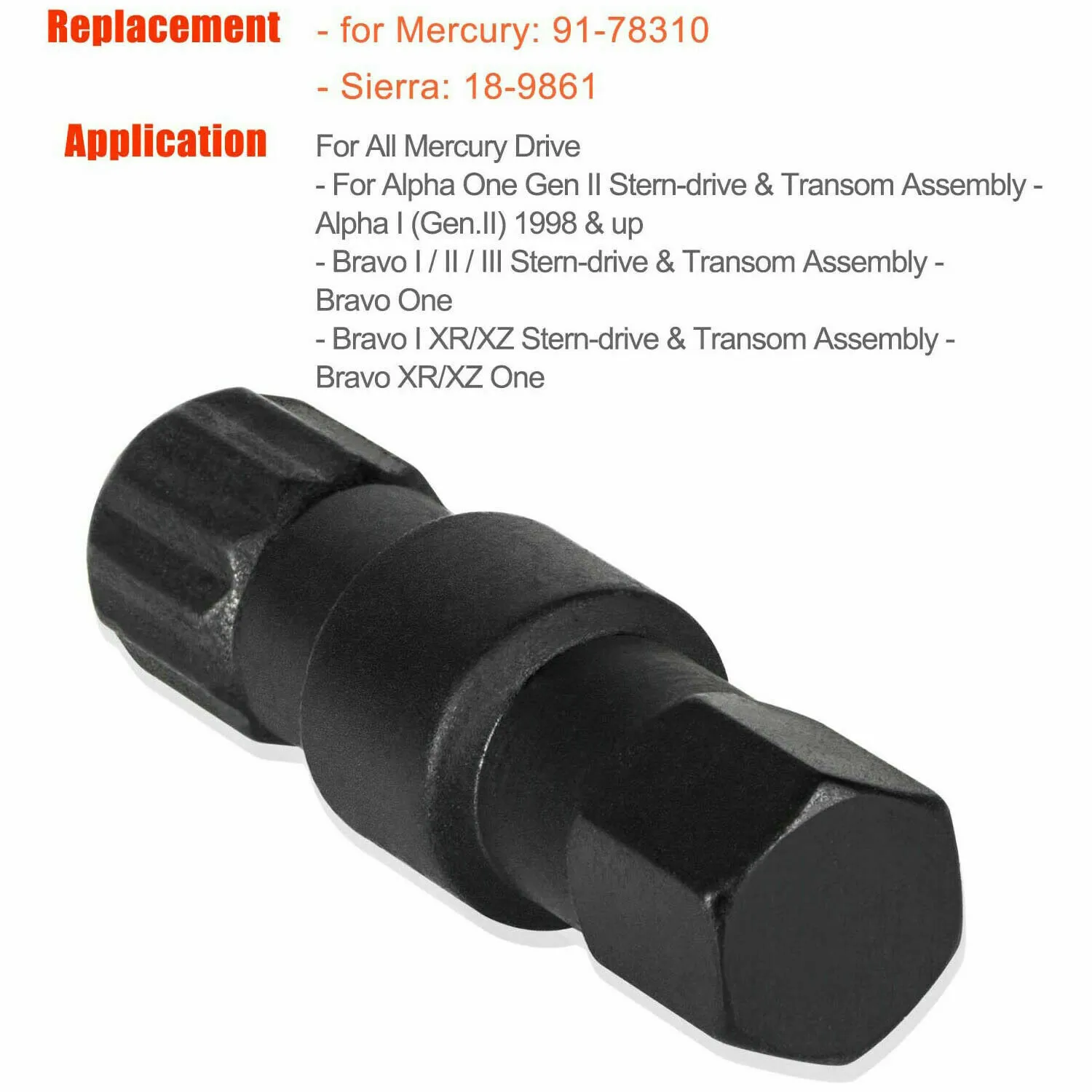Шарнирный штифт инструмент для Mercruiser Alpha One Bravo Gen 1 2 заменяет 91-78310 18-9861 и 90200