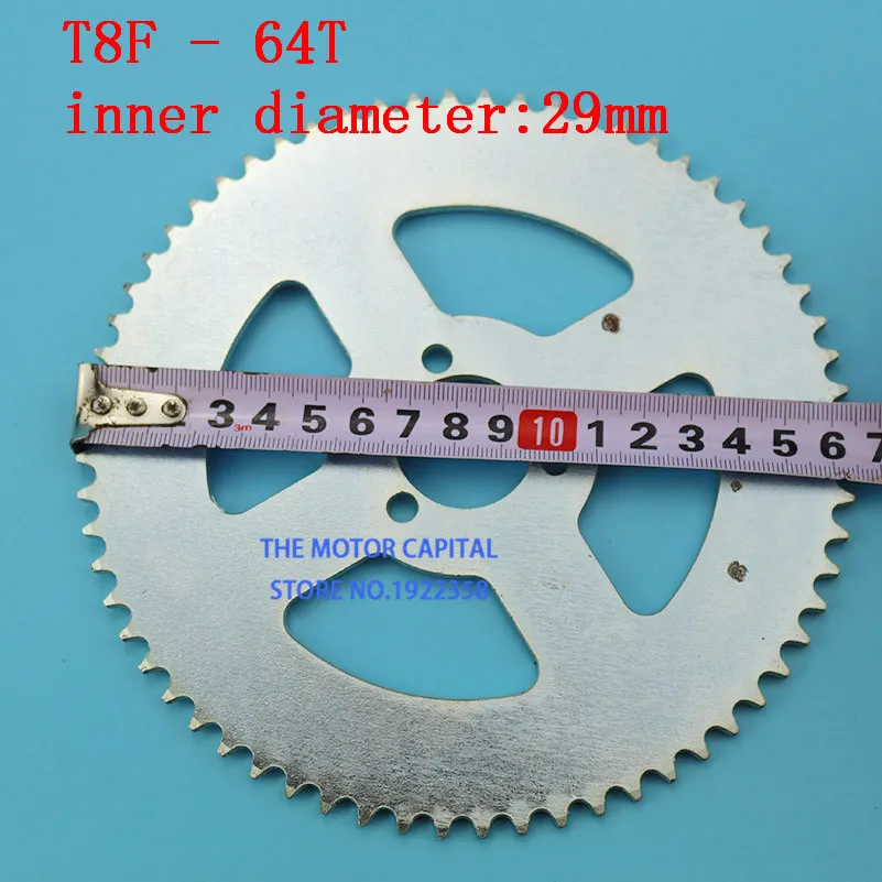 Задняя звездочка T8F 64T Tooth 29 мм подходит для 47cc 49cc бензиновых электрических мини