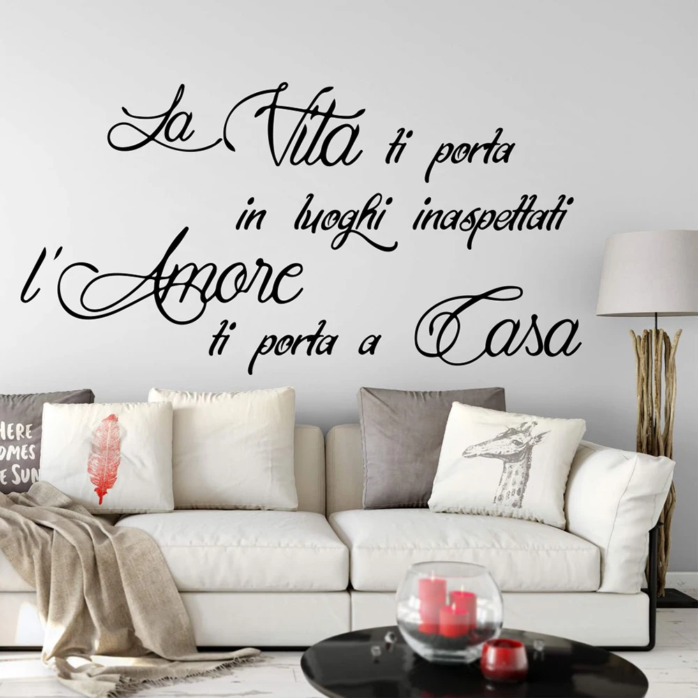 Italy Life Quote Vinyl Wall Decal Living Room Italian Life Brings You To Places Unexpected Quotes Wall Sticker Bedroom Kids G792
